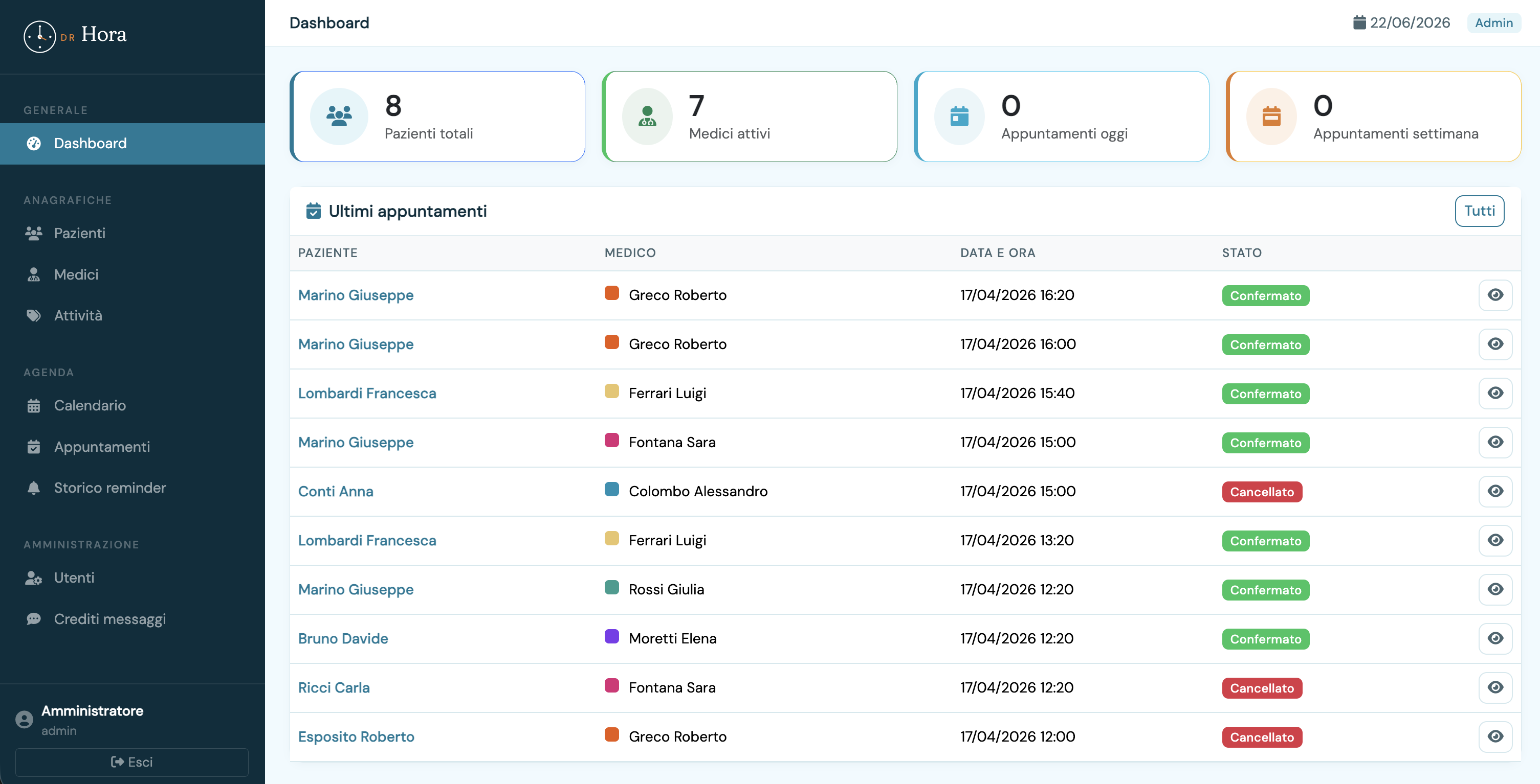 DRHora — gestionale per lo studio medico